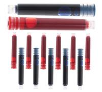SEWACC 100Pcs Fountain Pen Ink Cartridges Small Bore Refill Portable Writing Pen Ink for Office School Use Includes Black Blue Red Each