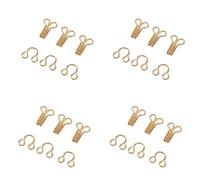 SEWACC 100pcs Gold Sew Hooks and Eyes Closure for Invisible Hidden Fastening Metal Dress Hook and Eye for Underwear Trousers Skirts Easy DIY Sewing Repair
