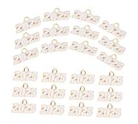 SEWACC 100pcs Graduation Year Signet Charms DIY Alloy Pendants for Bracelets Keychains Necklaces White Commemorative Keepsake Jewelry Making Embellishments