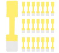 SEWACC 100pcs Jewelry Price Tags Adhesive Ring Labels Writable Bracelet Labels Kraft Paper for Jewelry Display and Decoration (Yellow)