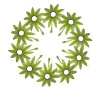 SEWACC 100pcs Plastic Flower Calyx Bases for Floral Arranging, Green | Lightweight, Realistic Touch, Compact Design, for Professionals and Beginners in Festive Arrangements