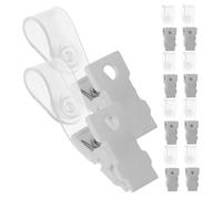 SEWACC 100Pcs Plastic Id Badge Clips with Straps Small Work Name Tag Holders for Trade Shows Schools and Corporate Use Material Easy to Use and Strong Design