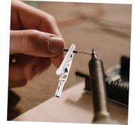 SEWACC 100pcs Plated Metal Alligator Test Clips Single Prong Screw Probe Clamps Anti-Static Electrical Crocodile Clips for Fast Testing and Lab Use