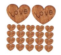 SEWACC 100pcs Small Wooden Hearts Heart Buttons Heart-Shaped Wood Bamboo Charming Design Versatile Use for Bags Clothes Decorating for A Rustic Wedding DIY Craft
