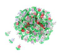 SEWACC 100pcs Tulip Glass Floral Beads Colorful Translucent Crystal Charms for DIY Jewelry Making for Necklaces Earrings Bracelets Each of Pink Purple Yellow Red