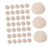 SEWACC 100pcs Unfinished Half Wood Balls Natural Round Split Craft Beads for DIY Projects Home Decor Jewelry Making Smooth Finish Easy Threading Quality Wood