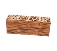 SEWACC 100pcs Unfinished Hollow Square Wood Cutouts Smooth Wooden Slices for DIY Crafts Home Decor Door Corner Decoration Art Projects