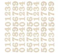 SEWACC 100pcs Wood Numbers for Clock Making DIY Digital Clock Number Set Khaki Color Lightweight Easy to Clean Decoration Material for Wall DIY