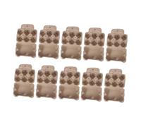 SEWACC 10pcs 6-cup Yellow Pulp Paper Egg Holder Tray with Lid, Recyclable Egg Storage Container for Refrigerator Kitchen Organization
