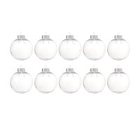 SEWACC 10pcs 8cm Christmas Clear Baubles, Clear Plastic Acrylic Fillable Transparent Ball Ornament Christmas Ball Empty Hanging Balls for Xmas New Year Decoration