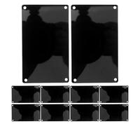 SEWACC 10pcs Black Aluminum Blank Rectangle Tags 100x60mm 4 Holes 1mm Thick Sublimation Metal Sign Blanks for Engraving DIY Name Plate Stamping Rounded Corner Name Plates for Office and