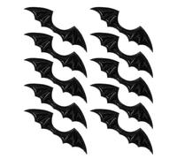 SEWACC 10pcs Black Bat Wings DIY Decorative Prop Made of Patent Leather and Lint Cloth for Halloween Party, Fashion Creative Shoe and Hair Accessories for Bags and Clothes