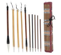 SEWACC 10pcs Chinese Calligraphy Brush Set for Beginners Versatile Watercolor and Sumi Ink Brushes with Pen Organizer for Writing Drawing and Artistic Creations