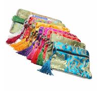 SEWACC 10pcs Chinese Style Jewelry Pouch Set, Mixed Color Jade Bags with Drawstring, Bracelet and Buddha Beads Storage Bags for Accessory Organization and Travel Random Color Random Style