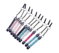 SEWACC 10PCS Crystal Capacitive Stylus Pens with Rhinestone Accent for Tablets and Phones Ultra Responsive Soft Tips for Smooth Touchscreen Writing Mini Portable Design