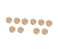 SEWACC 10pcs Cubic Zirconia Beads Loom Band Charms for Diy Bracelet Making Costume Jewelry