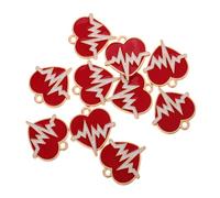 SEWACC 10Pcs Electrocardiogram Heartbeat Charms for DIY Necklaces and Bracelets Versatile Jewelry Making Supplies for and Various Occasions
