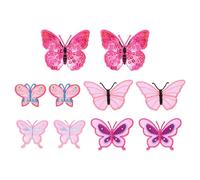 SEWACC 10pcs Embroidered Patch Embroidery Applique Cloth Accessories Sew-on Decoration Pink Fashion Delicate Unique Style for Home Decor Couture DIY Sewing