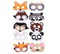 SEWACC 10pcs Felt Animal Masks, Masquerade Animal Masks Animal Cosplay Masks for Theme Party Dress Up (Mixed Styles)