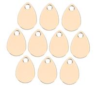 SEWACC 10pcs Gold Plated Solid Brass Teardrop Charms with Hole for DIY Jewelry Making Flat Waterdrop Tags for Engraving and Crafting Suitable for Earrings Necklaces Bracelets