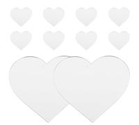 SEWACC 10pcs Heart-shaped Acrylic Stick-on Makeup Mirrors 60x54mm Self-adhesive Replacement Sheets for Handheld Portable Phone Case Mirror Stickers