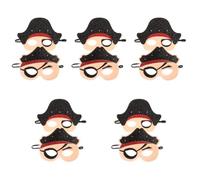 SEWACC 10pcs Light up Pirate Masks for Half Face Dark Masquerade Party Decorations Halloween Birthday Cosplay Accessories with LED Lights