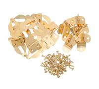 SEWACC 10pcs Mini Solid Brass Padlock Latch Set with Screws for Wooden Jewelry Box, Cabinet, Shed Door Hasp Locks, Small Clasp Locks Suitable for Travel and Secure Storage