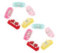 SEWACC 10pcs Pet Hair Clips for Dogs Cats Lightweight Cute Animal Bow Claws with Colorful Floral Design Soft Polyester Plastic Material Gentle Grip for Breeds and Sensitive Fur