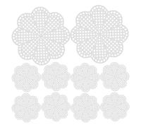 SEWACC 10pcs Plastic Mesh Sheets for Cross Stitch and Embroidery, Small Plum Blossom Pattern DIY Handmade Knitting Canvas for Needlepoint Crafts in Creative Needlework