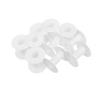 SEWACC 10pcs Plastic Thread Bobbins for Embroidery Sewing Machines Compact I-shaped White Spools for Yarn Cord Crafting Space-saving Plastic Wire Bobbins for Beading and DIY Projects