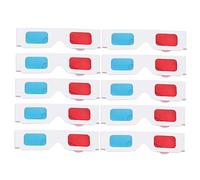SEWACC 10pcs Red-blue 3d Paper-framed Glasses Lightweight Stereoscopic 3d Movie Glasses for Home Theater