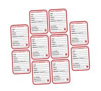 SEWACC 10pcs Red Medical Information Stickers for Car Seats Emergency Identification Labels for Stroller Backpack Diaper Bags Daycare Name Tags