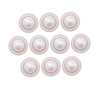SEWACC 10pcs Round Shaped Pearl Buttons for Coat Clothes DIY Sewing Craft Durable Detachable Handcraft Tools for Jackets Hats Jeans Windbreakers Accessories