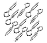 SEWACC 10pcs Stainless Steel Spring Cable Guide Hooks Load Bearing Wire Clasp for Cable Adjustment and Hanging Chandeliers Rust Resistant Heavy Duty Clips