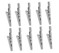 SEWACC 10pcs Stainless Steel Test Clamps Fast Wiring Metal Clips Corrosion-Resistant Lightweight Portable for Electronic Testing and Temporary Connections