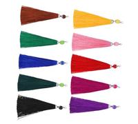 SEWACC 10pcs Tassel Key Chains with Lobster Clasps Long Pendant Bag Charms DIY Decorative Hanging Accessories for Women Craft