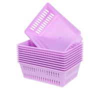 SEWACC 10pcs Thickened Coin Baskets and Storage Organizer for Snacks, Hard Plastic Containers with Convenient Moving for Shop and Hotel, Purple,