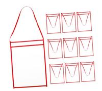 SEWACC 10pcs Transparent Document Holder Bags with Hanging Rope Writable Dry Erase File Pockets for Office School Home Organization Convenient Document Organizer for Bills and Work Orders