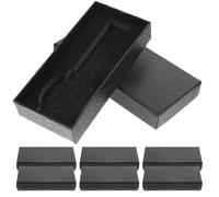 SEWACC 10pcs Travel Jewelry Box Household Watch Organizer Rectangular Black Paper Sponge Material Stylish Simple Design Comprehensive Protection Fix The Watch in The Middle for Mother's