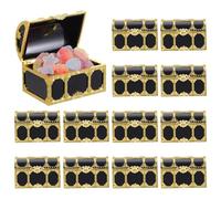SEWACC 12 Pcs Kids Pirate Treasure Chest Candy Boxes Plastic Keepsake Storage Cases Vintage Decorative Wedding Favor Holders, 2. 95 X 2. 12 X 1. 97 Inches