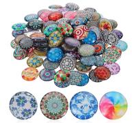 SEWACC 120pcs/pack round Glass Stones Cabochons Mixed Color High Hardness Decorative Effect Jewelry Accessories for Keychain Earrings Garden Wedding DIY Random Color