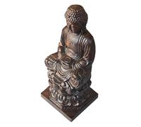 SEWACC 12cm Vintage Sandalwood Buddha Statue Carving Buddha Figurine Home Decoration Feng Shui Ornament