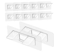 SEWACC 12pcs Clear Plastic Shelf Pegs Heavy Duty Support Pins for Wood Glass Ceramic Surfaces Reinforced Triangular Design Closet Divider Holders with Strong Load Capacity for Shelves and