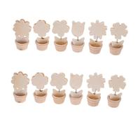 SEWACC 12pcs DIY Unfinished Simulation Flowerpot Wooden Plants Basin Educational Craft Toys for Boys and Girls Boys and Girls Craft to Decorate Your Own Plant Pot Paint and Pen Random Sty