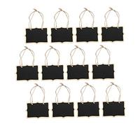 SEWACC 12pcs Double Sided Mini Wooden Chalkboards Reusable Message Boards for DIY Hanging Portable Blackboards for Home Office School Decorations and Signs
