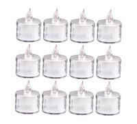 SEWACC 12pcs Flameless LED Tea Lights Battery Operated Electric Candles Warm Glow Transparent PP Material Safe Decorative Lights for Parties Holidays and Romantic Dinners