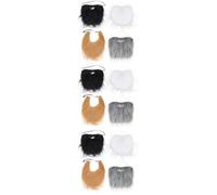SEWACC 12pcs Halloween Party Fake Mustaches Self-adhesive Realistic Big Simulation Beards in Black White Gray and U-shaped Brown Masquerade Cosplay Supplies and Halloween Props