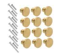 SEWACC 12PCS Kitchen Cabinet Door Handles Single Round Knobs for Wardrobe Bathroom Drawer Pulls Easy Install Ergonomic Grip Gold Silver Modern Minimalist
