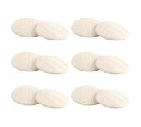 SEWACC 12Pcs Natural Loofah Face Pads 5.5Cm Diameter Exfoliating Facial Cleansing Sponges for Deep Cleaning and Makeup Removal, Reusable Washable Loofah Scrubbers Suitable for Shower and
