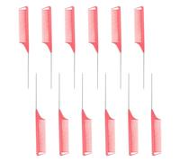 SEWACC 12pcs Pink Pintail Hair Parting Comb Set Plastic Hairdressing Combs for Salon Highlighting and Haircut, Suitable for Professional Barber and Styling Use